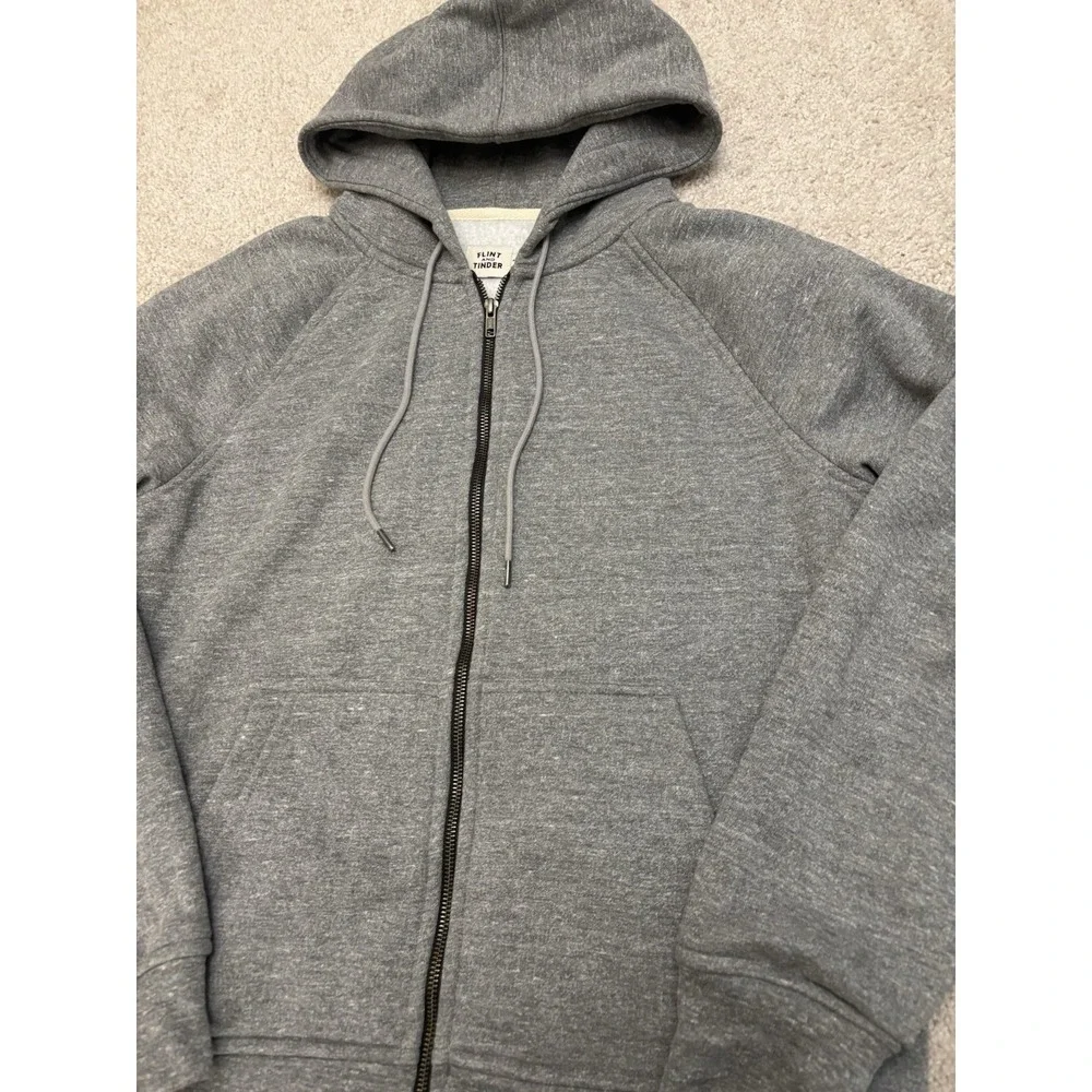 Men's Flint And Tinder 10-Year Full Zip Hoodie Gray Huckleberry Size L USA - Picture 3 of 4